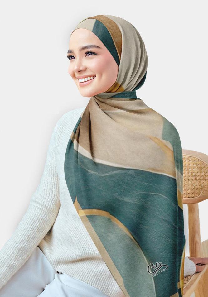 Dela Printed Chiffon Hijab - CELA HIJAB