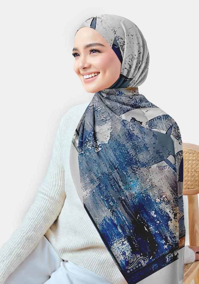 Grande Printed Chiffon Hijab - CELA HIJAB