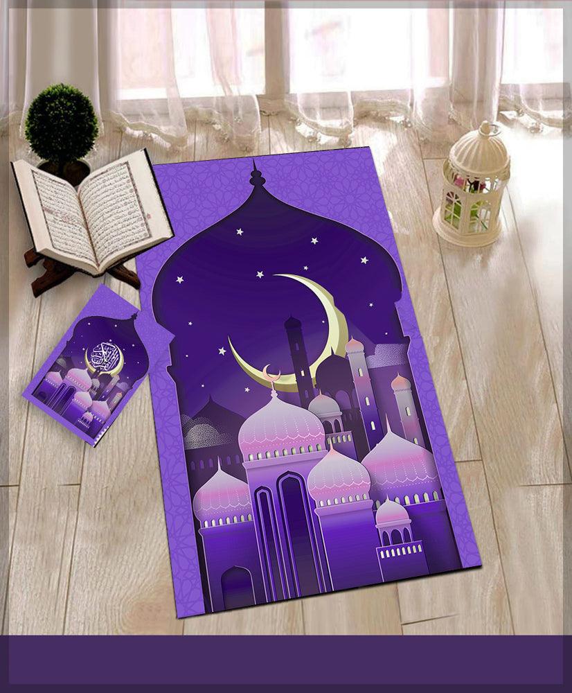Markesh Prayer Rug Muslim Mat Islamic Sajadah for Kids Men Women with Quran Box for Eid Travel Ramadan Soft Luxury Pin - CELA HIJAB