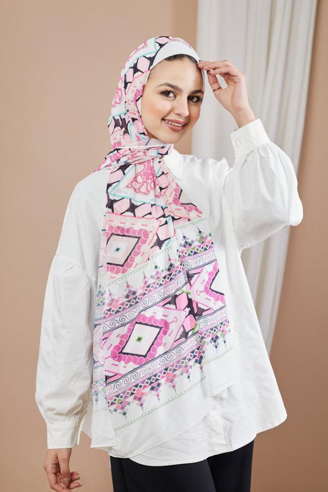 Pinkypink Printed Chiffon Hijab - CELA HIJAB