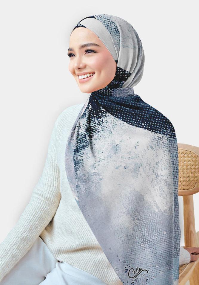 Techy Printed Chiffon Hijab - CELA HIJAB