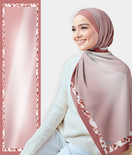 Cara bella printed rectangular chiffon scarf