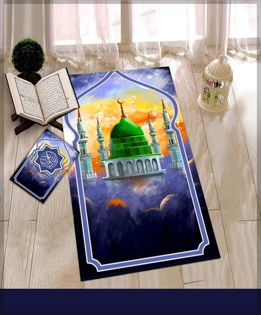 Namaz Prayer Rug Muslim Mat Islamic Sajadah for Kids Men Women