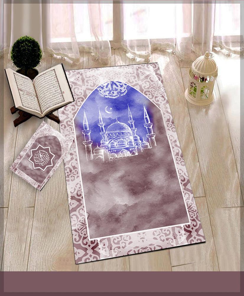 Arabian Nights 01 Prayer Rug Muslim Mat Islamic Sajadah for Kids Men Women with Quran Box for Eid Travel Ramadan Soft Luxury Pin - ANNAH HARIRI