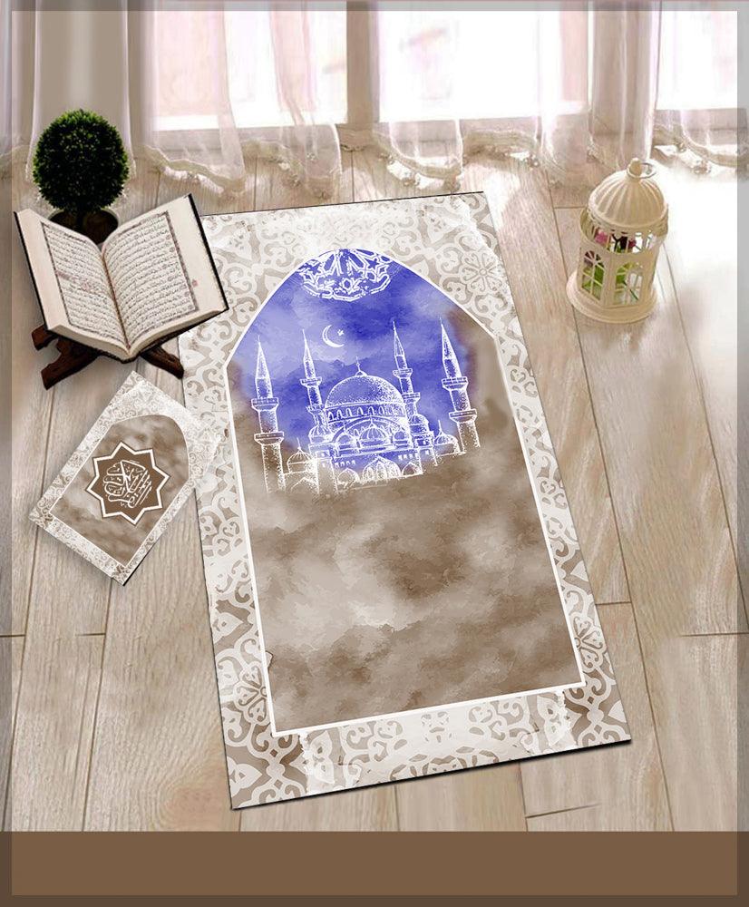 Arabian Nights 03 Rug Muslim Mat Islamic Sajadah for Kids Men Women with Quran Box for Eid Travel Ramadan Soft Luxury Pin - ANNAH HARIRI