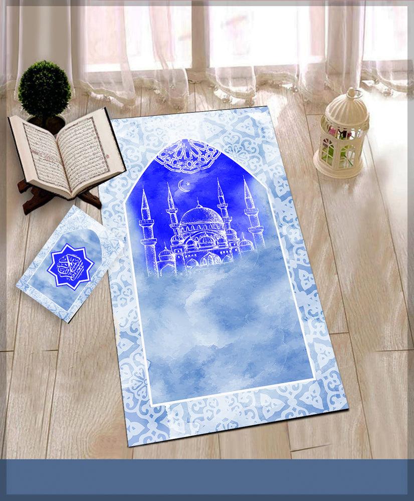 Arabian Nights 08 Rug Muslim Mat Islamic Sajadah for Kids Men Women with Quran Box for Eid Travel Ramadan Soft Luxury - ANNAH HARIRI