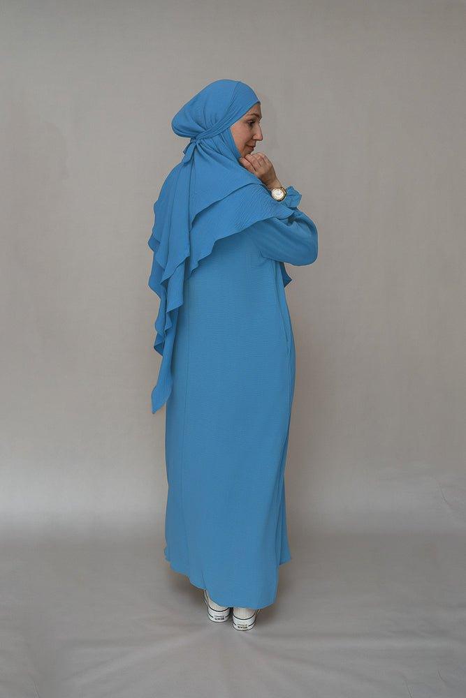 Light Blue prayer gown umrah abaya dress non-wrinkling - ANNAH HARIRI