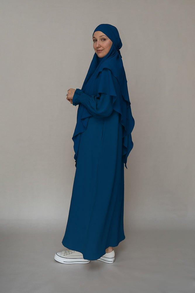 Navy prayer gown umrah abaya dress non-wrinkling - ANNAH HARIRI