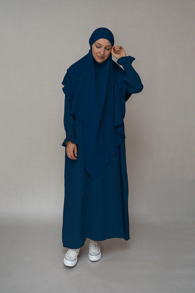 Navy prayer gown umrah abaya dress non-wrinkling - ANNAH HARIRI