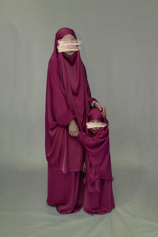 Purple Adult prayer gown from "Mommy and Me" Prayer Khimar collection - ANNAH HARIRI