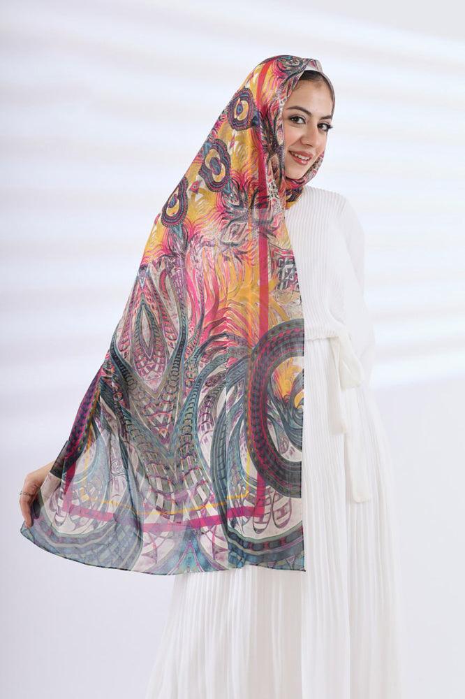 Tsaritsa Printed Chiffon Hijab - ANNAH HARIRI