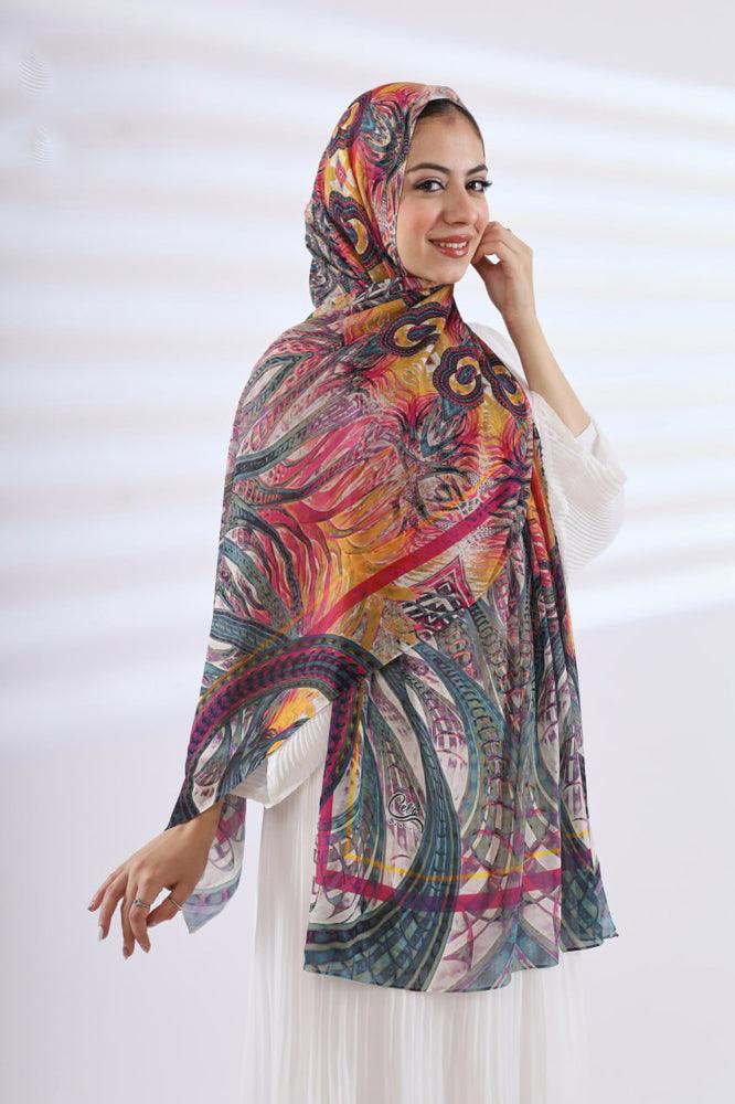 Tsaritsa Printed Chiffon Hijab - ANNAH HARIRI